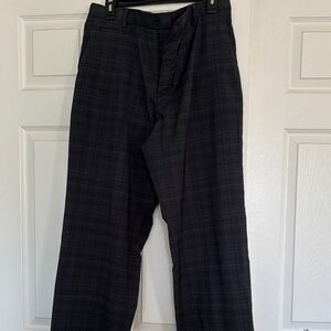 Nike Men's Dark Gray Plaid Dress Pants